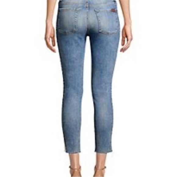 7 For All Mankind Racing Stripe Mid-Rise Ankle Skinny Jeans Size 29 - Picture 2 of 14